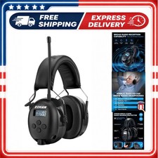 ZOHAN AM/FM Radio Hearing Protection Earmuffs 24 dB Black Digital Display