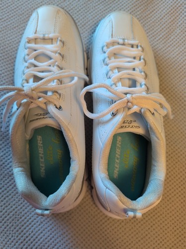 Skechers Elite Memory Foam White Leather Sneakers | Women Size 7 - Picture 4 of 7