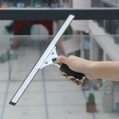 Fensterabzieher Profi, Edelstahl Fensterwischer mit Gummilippe, Duschabzieher