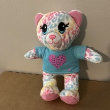 Build-A-Bear Workshop Mini Rainbow Leopard Cat Plush Teal Heart Shirt 7 Inch