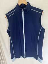 Puma Golf Pwrwarm Lined Rubberised Logo FullZip Stretch Gilet Blue Men (Medium)