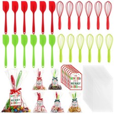 12 Sets 48 Pcs Christmas Whisk Spatula Baking Gifts Red Green Christmas Kitch...