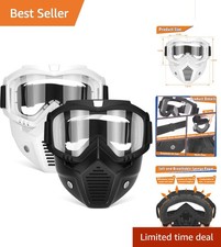 Black  White Tactical Masks with Eye Goggles - Compatible with Nerf Blasters