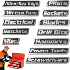 12 PCS Magnetic Tool Box Lables, Newly Upgraded Toolbox Magnetic Labels, General