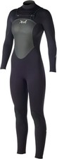 Xcel Wetsuits Women 3/2 Infiniti X1 Full Suit, Black with Silver Ash Logos, 10
