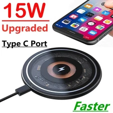 LLKMEIP Wireless Charger Fast Charging Pad For Samsung Galaxy S25 Ultra S24+ S23