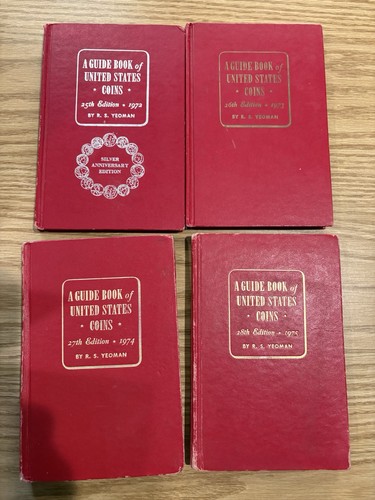Vintage Lot Of 4 ~ A Guide Book Of United States Coins (Red Book) 1972-1975