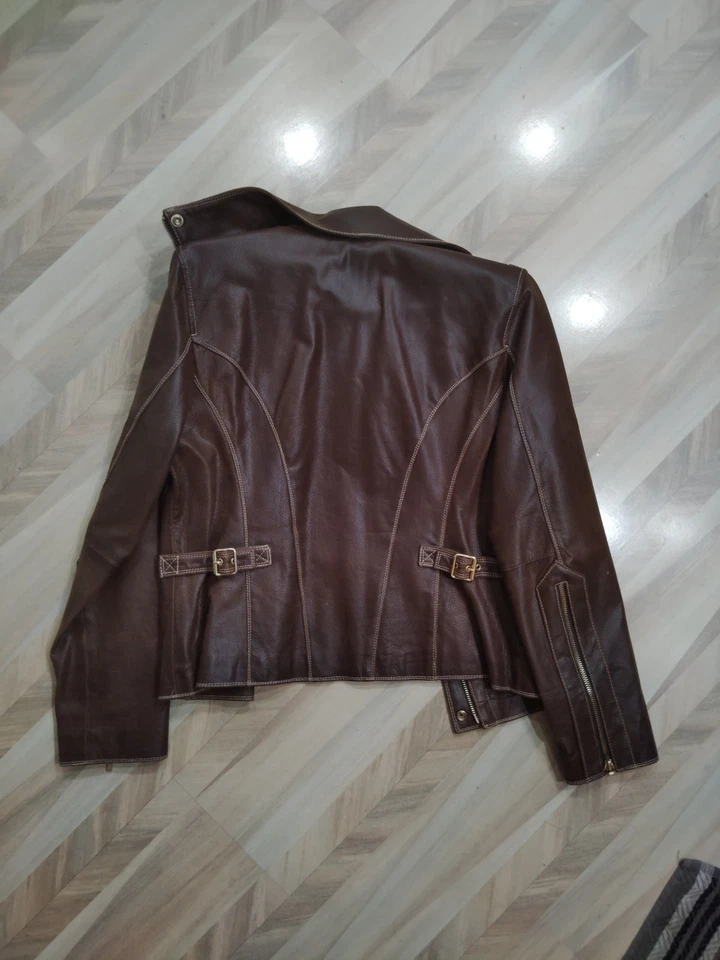 a.n.a 100% Genuine Leather Moto Jacket Women’s Small – Brown, Paisley Lining,... - Image 4 of 4