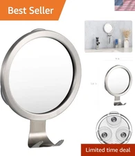 Durable Fogless Shower Mirror with Razor Holder – Secure Suction for Grooming