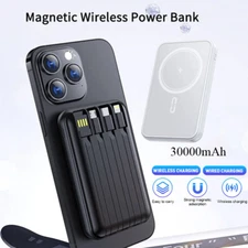 30000mAh Cargador De Bateria Inalambrico Magnetico Para iPhone 16/15/14/13/12