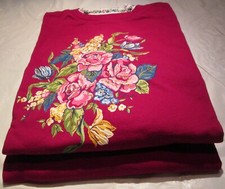 Women Sweatshirt Flower Design 2 Pc Blair Red 60 Cotton/40 Polyester