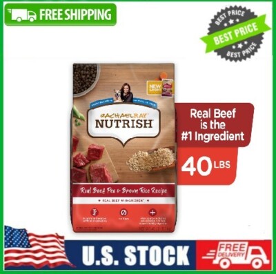 Rachael Ray Nutrish Natural Dry Dog Food, Real Beef, Pea, Brown Rice, 40 lbs