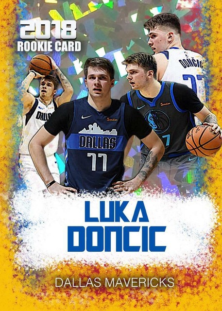 2018 LUCA DONCIC PHENOM FIRST GOLD CRACKED ICE MAVERICKS ROOKIE CARD