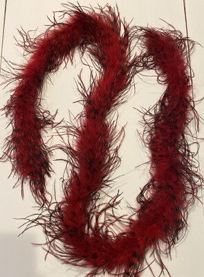 Feather Boa Red Black Coque XL 74  Length/4 Width Halloween Theater Costume EUC