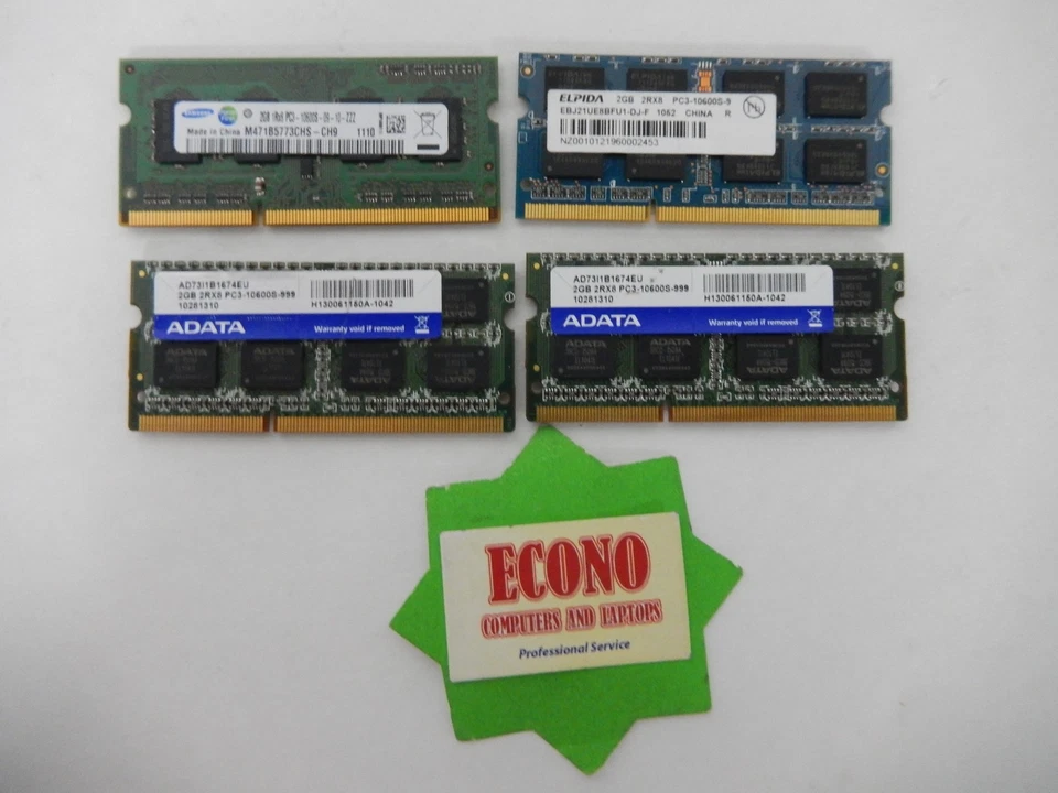  8GB (4X2GB) DDR3 PC3-10600S Laptop Memory RAM  - Image 2 of 2