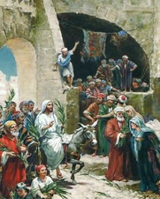 Catholic print picture - Jesus Enters Jerusalem (1) 8" x 10" ready to be framed