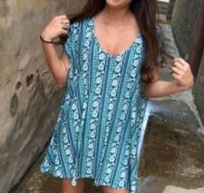 Show Me Your Mumu Blue Carter Vneck Tunic Size Small 