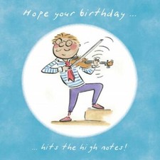 Hope Your Birthday Hits The High Notes - Music Themed Violinist Birthday Card