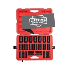 SUNEX TOOLS 2646, 1/2 Inch Drive Deep Impact Socket Set, 26-Piece, Metric, 10...