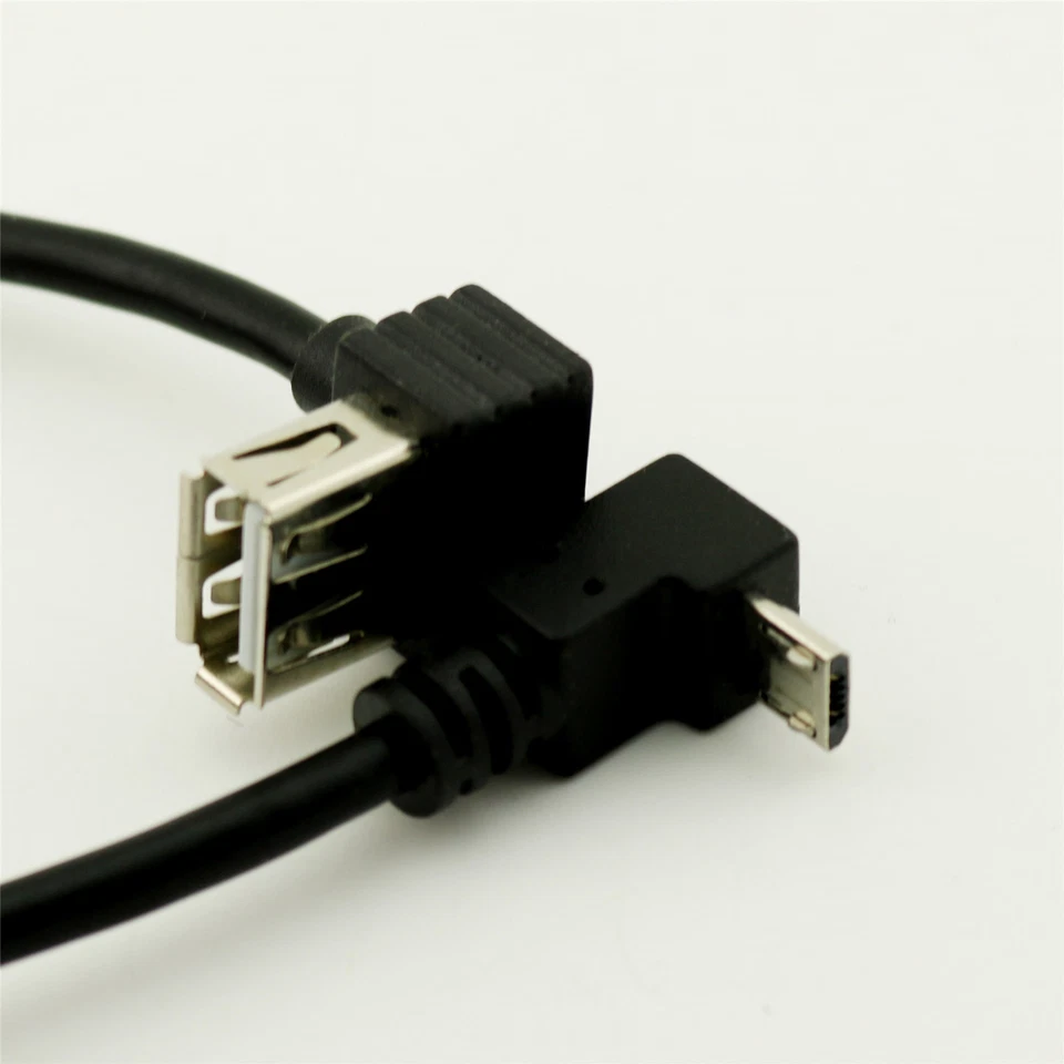 30cm USB 2.0 A Female Angled to Micro USB 5 Pin Male UP Angled Cable for Android - Image 4 of 4