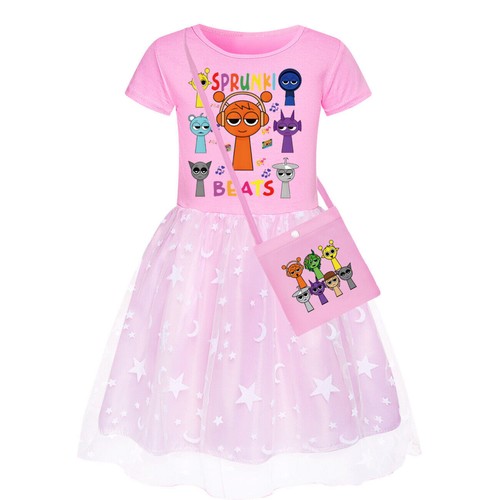 Kids Girls Sprunki Costume Rainbow Stars Tutu Skirts Birthday Party Fancy Dress - Picture 42 of 72