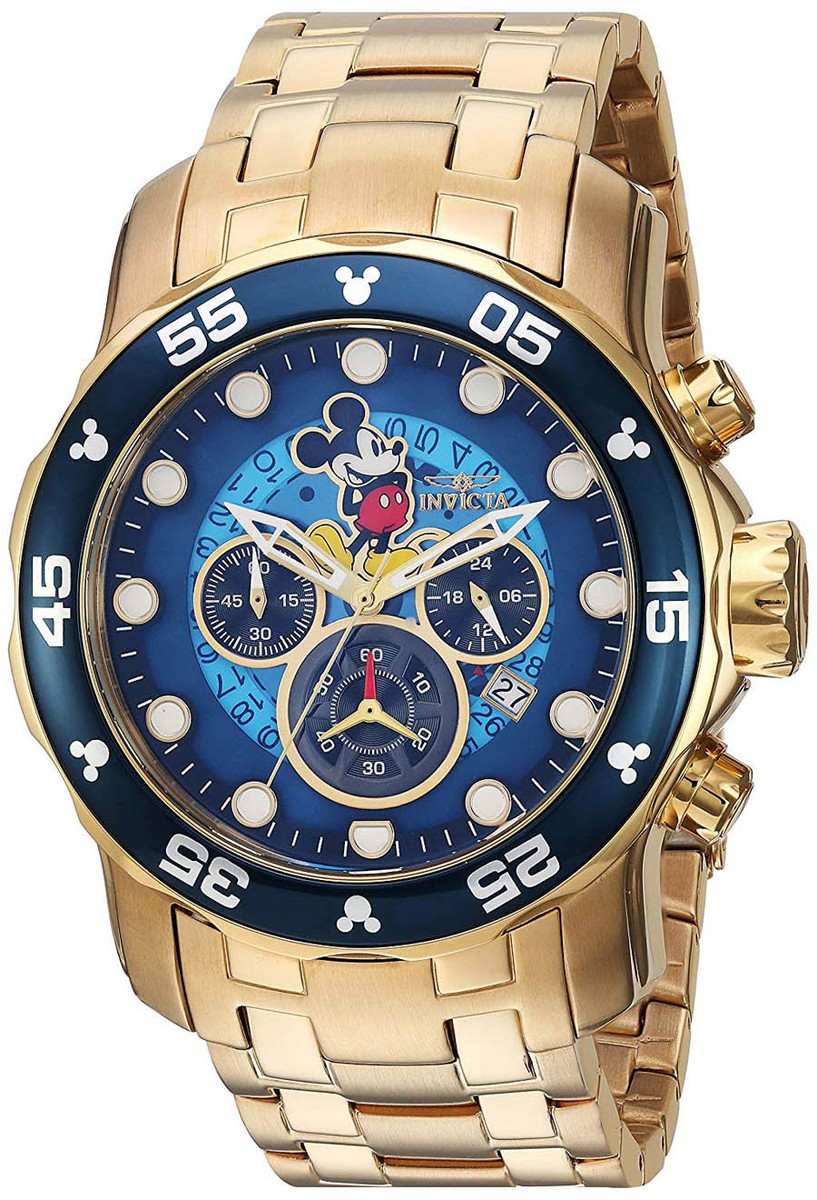 Watch Invicta Disney Uhr Invicta 23766 Disney Blue Dial Gold Tone