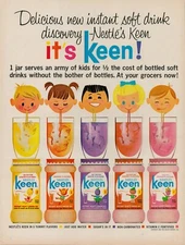 1964 Nestle's Keen Instant Soft Drink Mix Vintage Retro Print Grape Lemon Orange