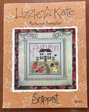 Autumn Sampler Lizzie Kate Snippet 522 House Pumpkins Leaves Moon Bird Acorn