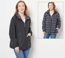 Dennis Basso Water Resistant Raglan Sleeve Jacket Black L New