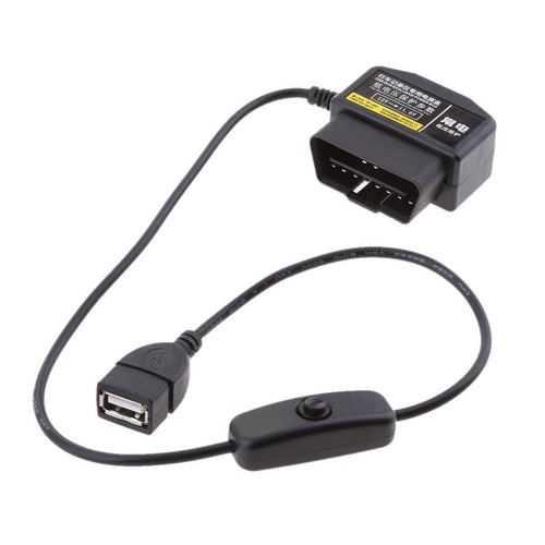 Câble D'Alimentation OBD2 OBD Pour Caméra De Tableau Bord, Chargeur Adaptateur Vers USB Type-C