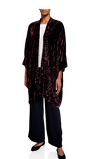 Nwt Eskandar Size 0 D. Shiraz Crushed Velvet Wide Long Jacket  $1595 Currentline