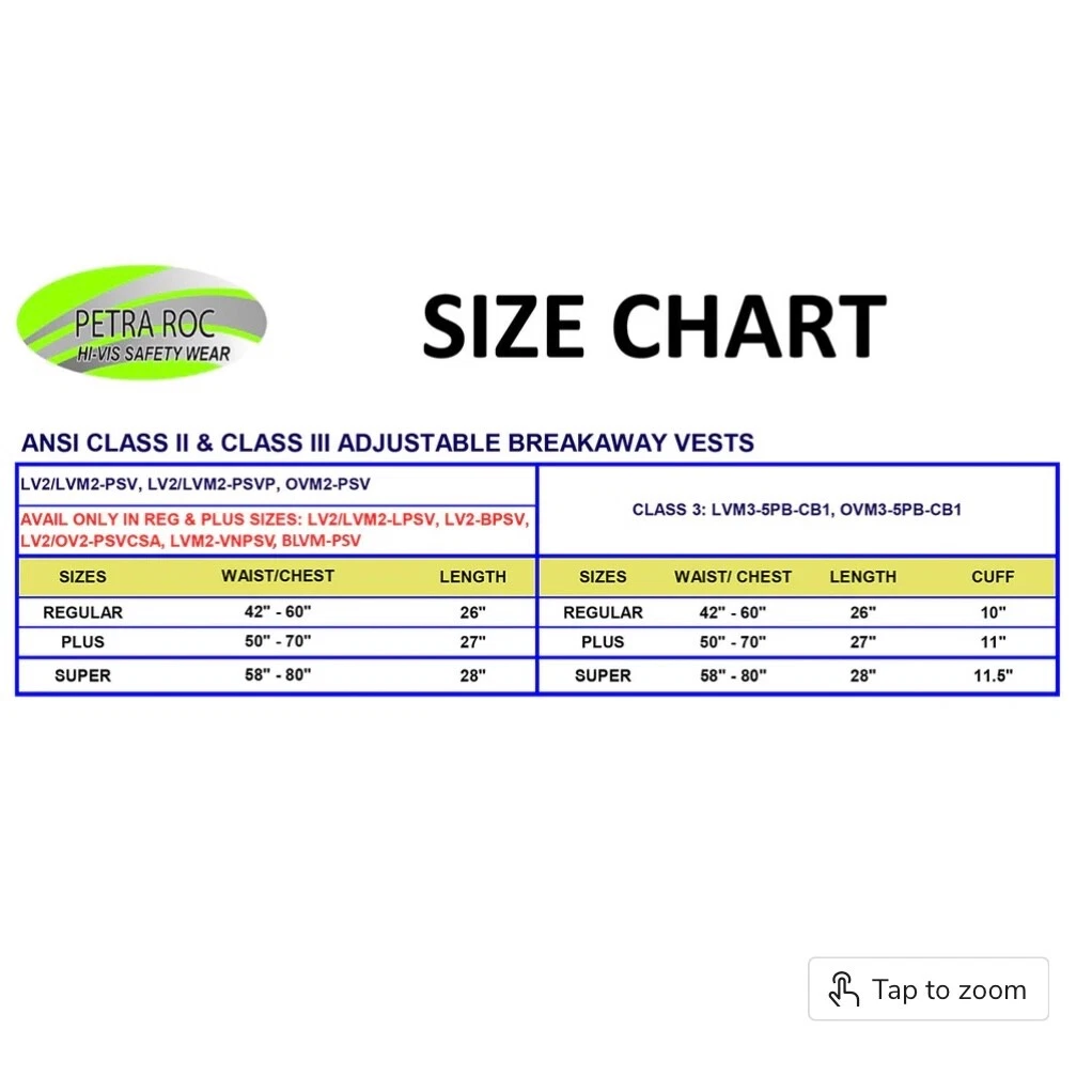 New PETRA ROC LVM2-LPSV Hi-Vis ANSI Class 2  Safety Vest, SIZE Regular S-XL image 5