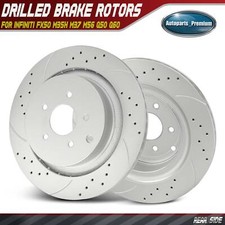 2xRear Side Drilled Brake Rotors for INFINITI FX50 M35h M37 M56 Q50 Q60 Q70 Q70L