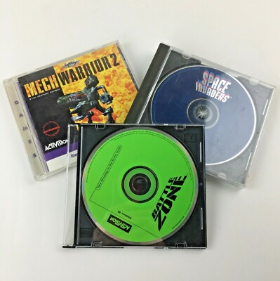 Lot 3 PC ACTIVISION Space Invaders Battle Zone Mech Warrior 2 Game CD Windows 95