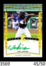 1-2014 LEAF PERFECT GAME SHOWCASE GOLD PARALLEL AUTO ERIC JENKINS RANGERS 45/50