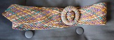 Vintage Multi-colored Woven Ribbon Belt 8375