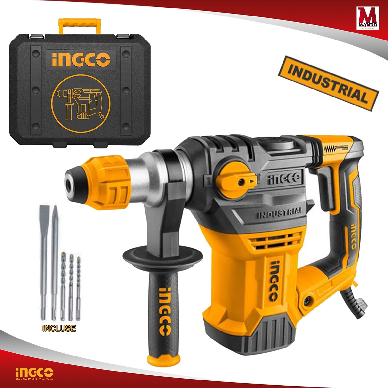 Demolisci Tutto con il Martello Ingco 1500W RH150028 SDS Plus + Kit
