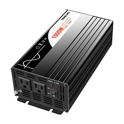 1000W pure sine wave 12V DC to 120V AC mobile computer ipad power inverter
