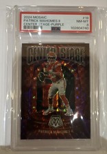 2024 Panini Mosaic Center Stage Patrick Mahomes 18 Purple Mosaic Prizm /49 PSA 8