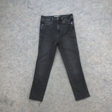 We The Free Jeans Women's US 29 Washed Black High Rise Skinny Stretch Raw Hem