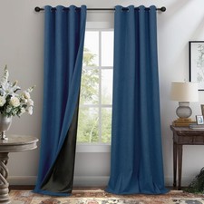 Navy Blue Blackout Curtains 108 Inches Long for Living Room Darkening 2 Panel...