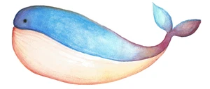Whale Watercolour Sealife Self Adhesive Vinyl Sticker