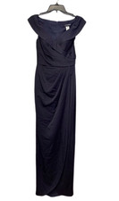 La Femme Blue Off Shoulder Column Gown Size 0 NEW Women s Formal Evening Dress