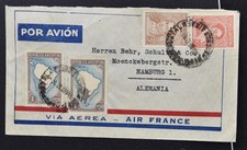 ARGENTINA to GERMANY 1937 Air France Flight Airmail Cover BUENO AIRES to Hamburg
