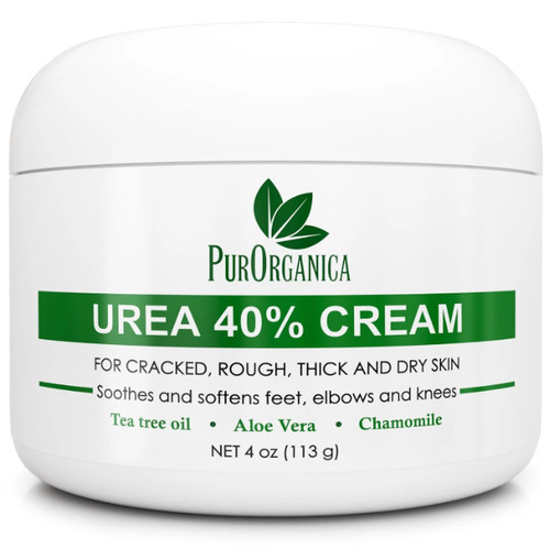 PurOrganica Urea Cream 40% – Made in USA, Maximum Strength Foot Cream for Dry, C