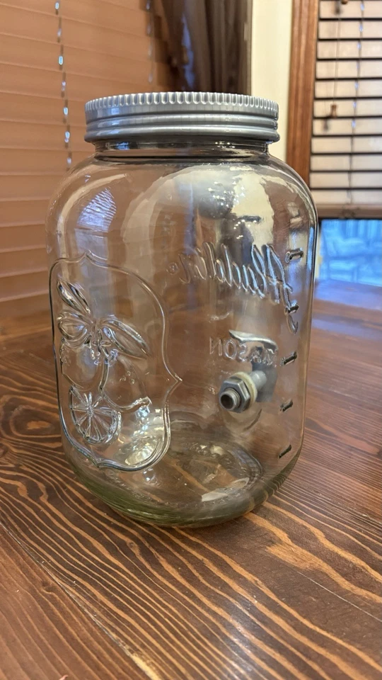 Dispensador de bebidas de vidrio Aladdin MASON TARRO con tapa y caño Foto 4 de 4
