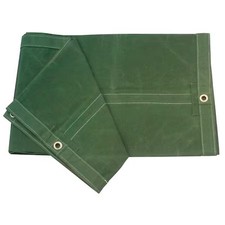 Heavy Duty Tarp, 5 Ft 6 In X 9 Ft 6 In, 30 Mil, Olive Green, Cotton Canvas,