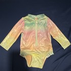 Old Navy Girls Long Sleeve One-Piece Swimsuit Zip Front Glitter Gradient 0-3M — photo 1