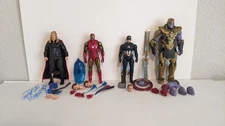 Marvel Legends Avengers: Endgame 4 Figure Lot Thor, Iron Man, Worthy Cap, Thanos
