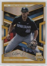 2023 Panini Elite Extra Edition Gold Prime Numbers 14/24 Brock Vradenburg 0ud4